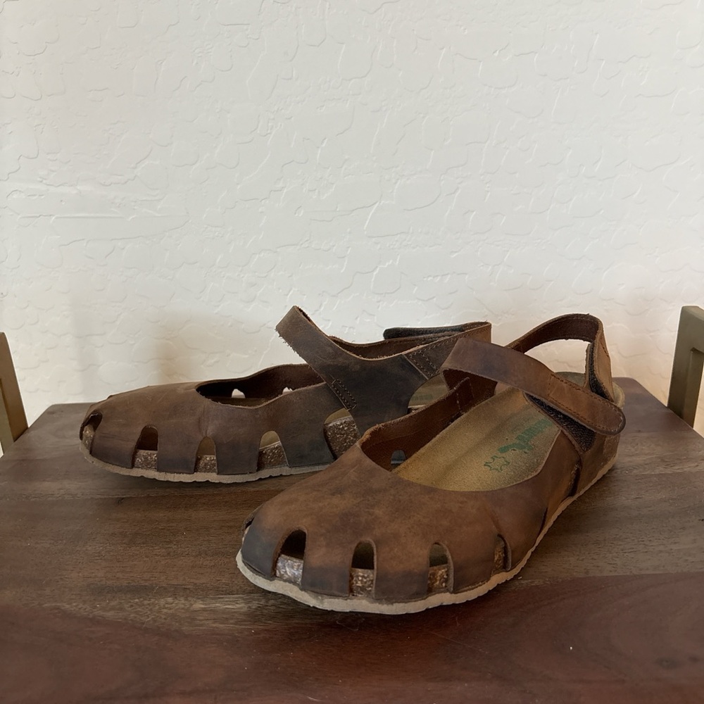 bionatura Sandals Strappy Mary Jane  Size Leather Cork Bottom 9.5